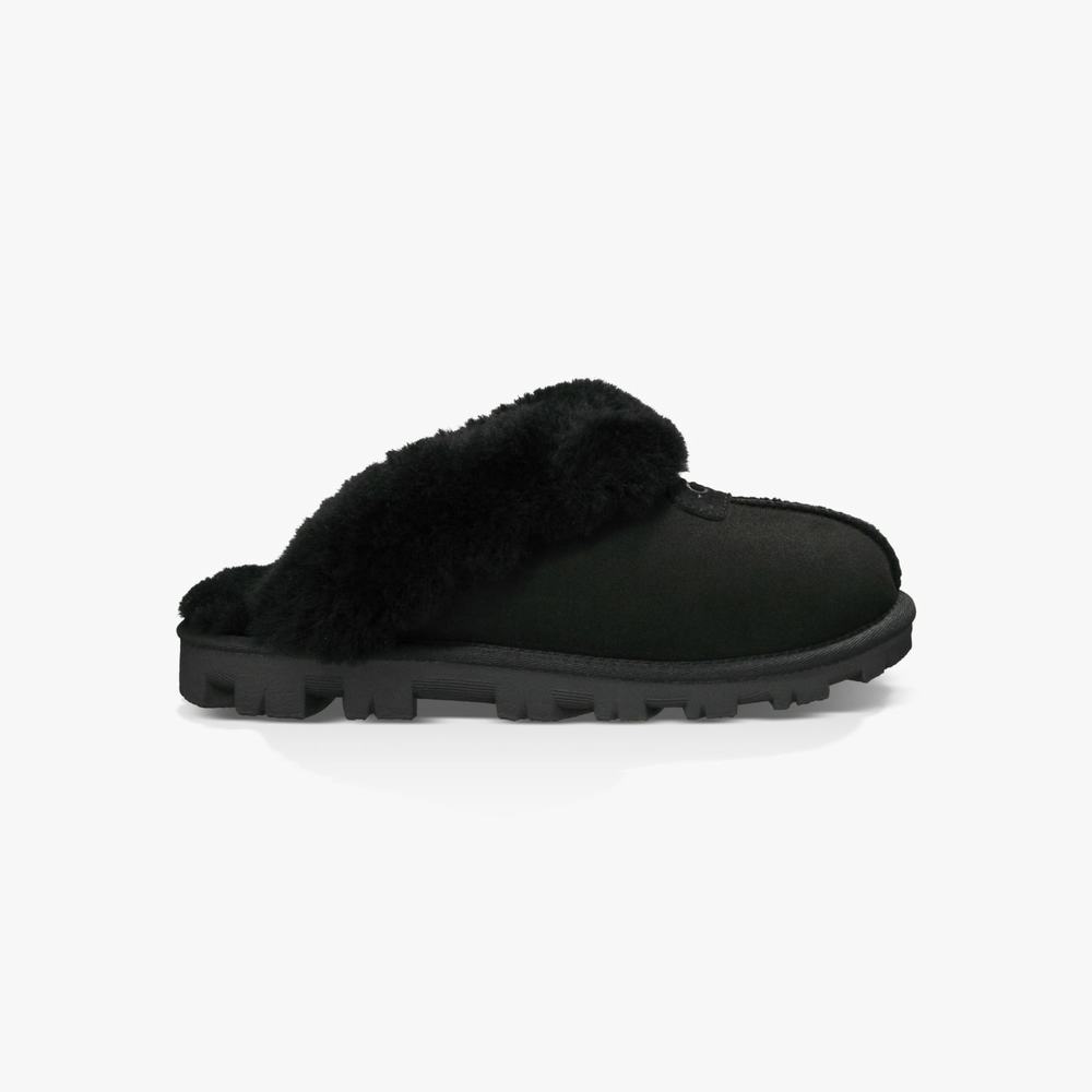 Chausson UGG Coquette Femme Noir Soldes 793UFAJS